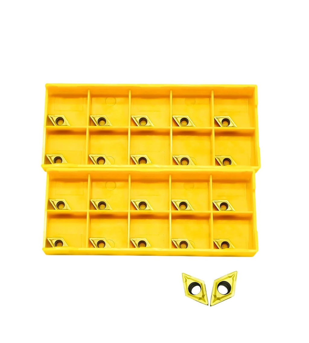 Carbide Inserts for Lathe Tool Holder - 10PCS DCMT21.51 Indexable Solid Carbide Turning Insert Blade