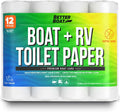 RV Toilet Paper 12 Rolls (500 Sheets Each), Rapid Dissolving 2-Ply