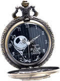 Steampunk Antique Nightmare Christmas Pocket Watch Mens Quartz Pocket Watch with Necklace Chain Christmas Gift…