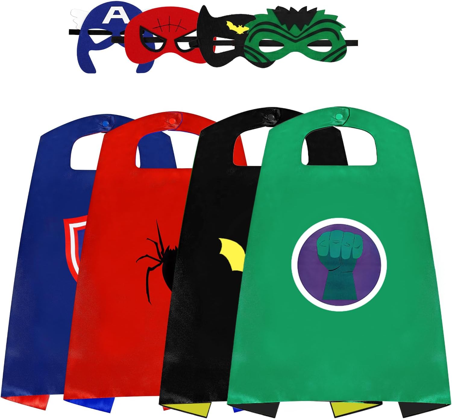 Superhero Capes for Kids,Hero Capes and Masks Fit for 4-12years old boy and girls Dress up and Holiday Costumes.