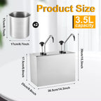 Condiment Pump Ketchup Sauce Dispenser 3.7 Quart Stainless Steel Syrup Station Container for Salad Jam Seasoning (3.7