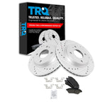 TRQ Front Brake Pad and Rotor Kit Ceramic Performance G-Coated