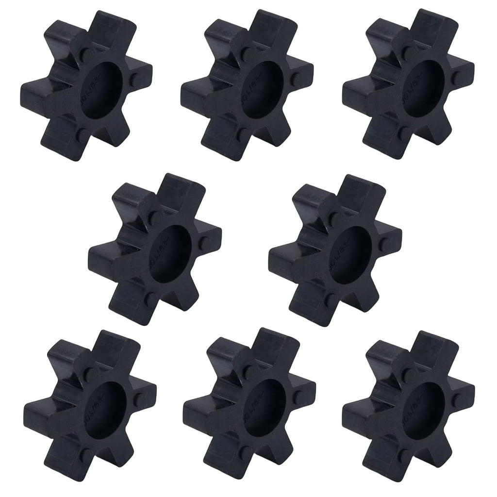 8-Pack NBR Rubber Spider Insert, Flexible Solid Spider Center Insert, Black Spider Center Insert for L Jaw Coupling L-Jaw Coupler (L100)