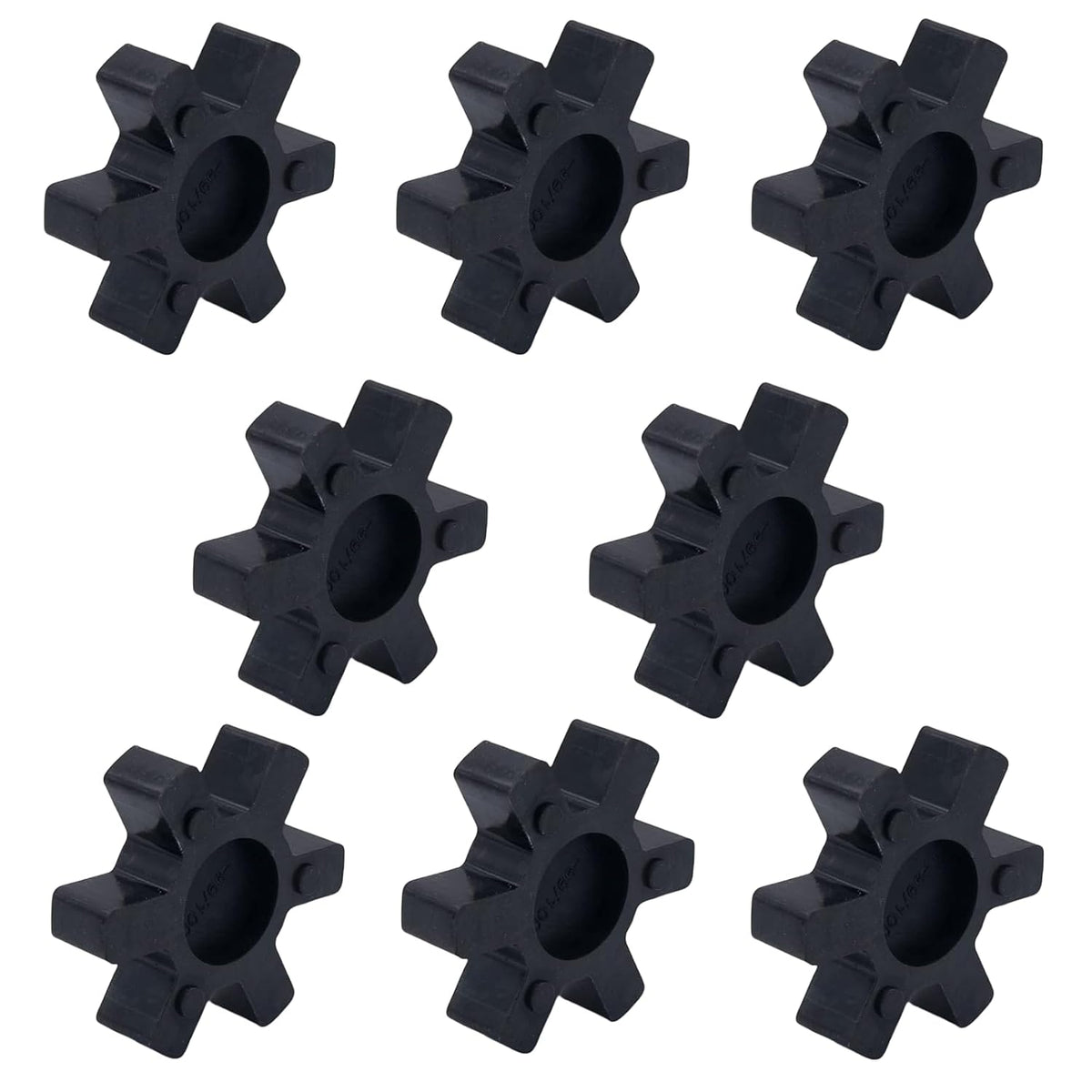 8-Pack NBR Rubber Spider Insert, Flexible Solid Spider Center Insert, Black Spider Center Insert for L Jaw Coupling L-Jaw Coupler (L100)
