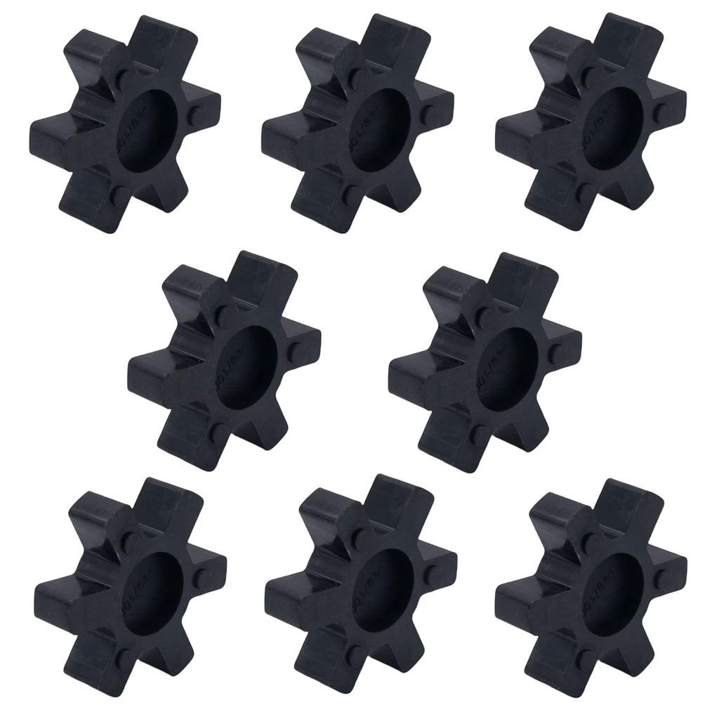 Angyanco 8-Pack Rubber Spider Insert, Flexible Solid Spider Center Insert, Black Spider Center Insert for L Jaw Coupling L-Jaw Coupler (L095)