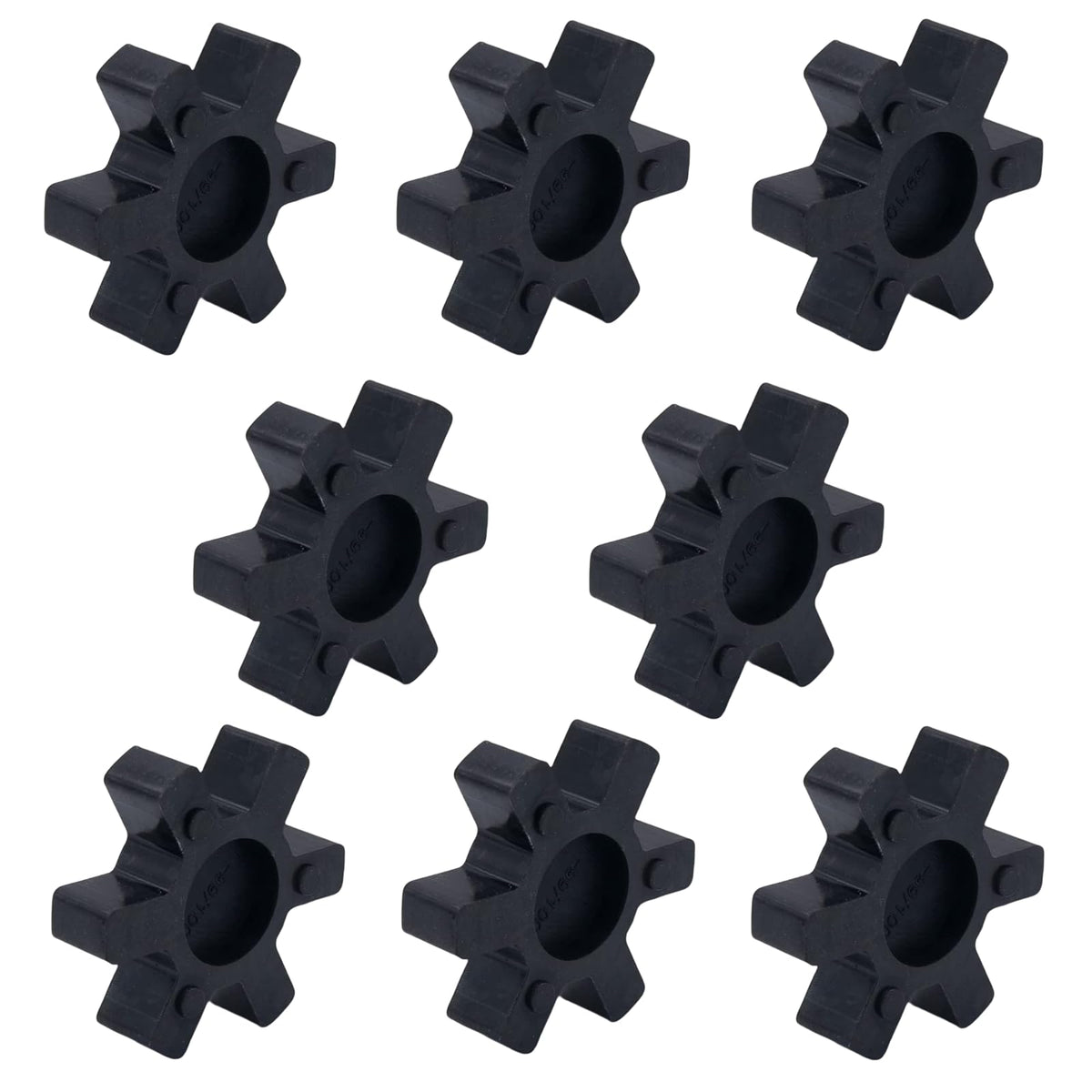 Angyanco 8-Pack Rubber Spider Insert, Flexible Solid Spider Center Insert, Black Spider Center Insert for L Jaw Coupling L-Jaw Coupler (L095)