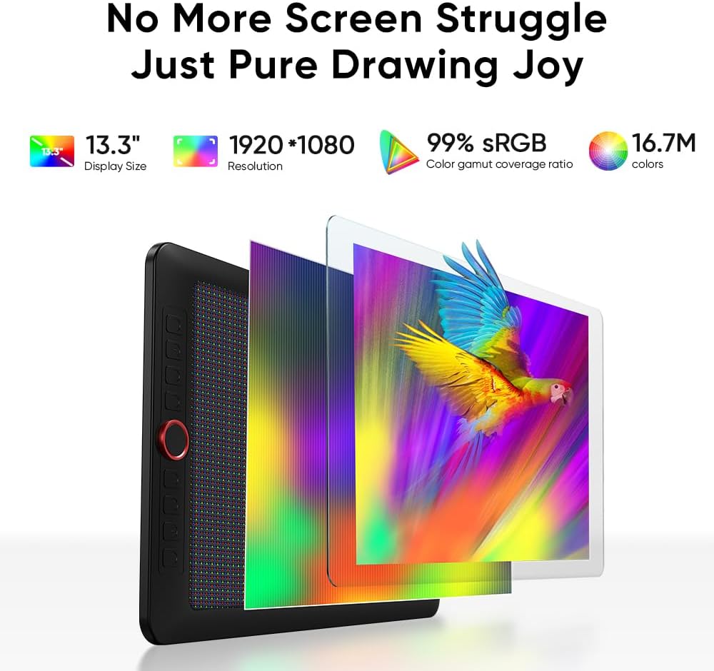 XPPen Artist 13.3 Pro 13.3" Drawing Tablet with Screen, 16K, Full-Laminated