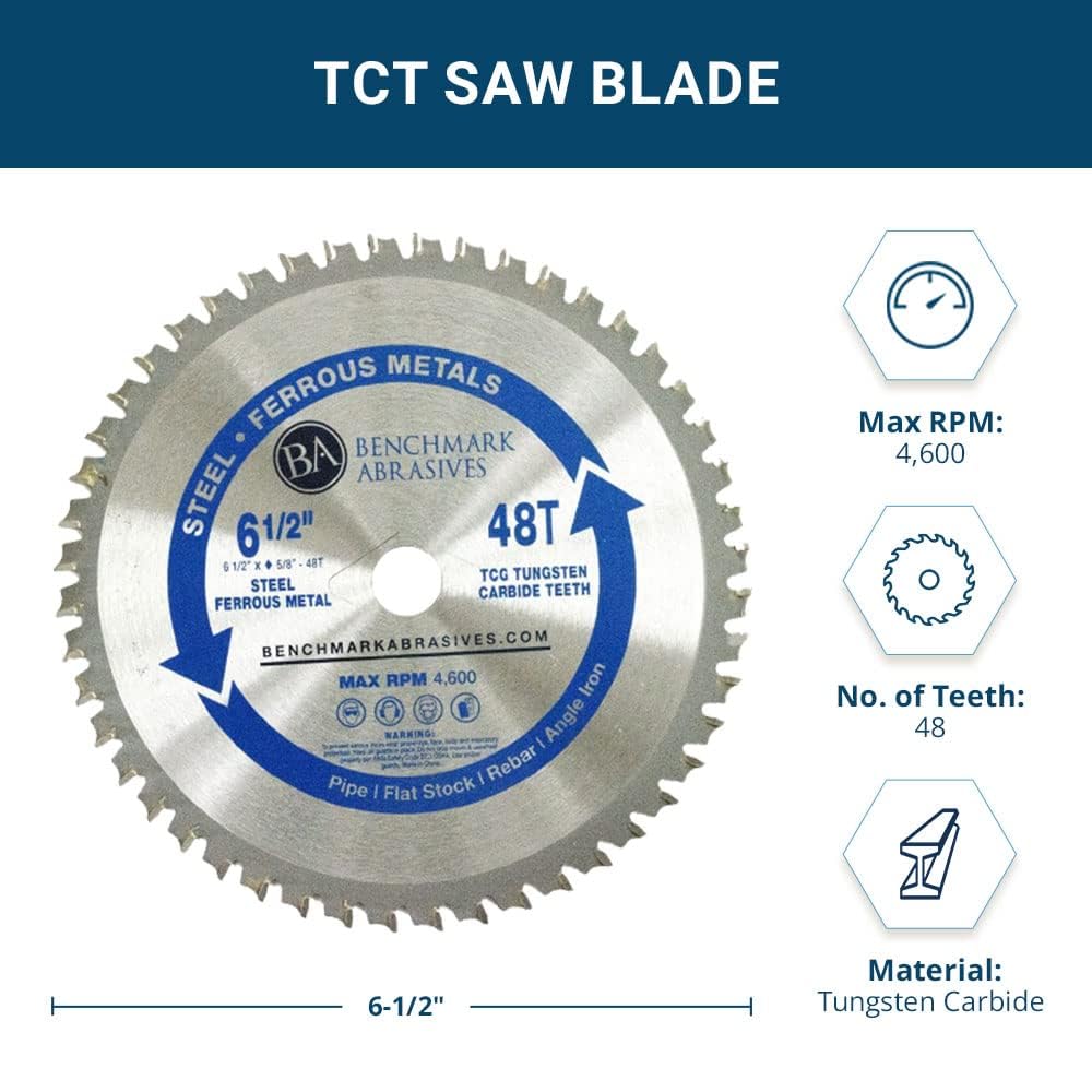 Benchmark Abrasives 6 1/2" TCT Circular Saw Blade, 48 Teeth