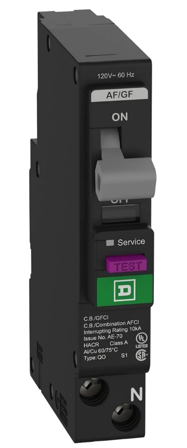 QO120PAFGF - Square D - Dual Function Circuit Breaker Plug-in - 20 Amp - 1 Pole - 120 Volt