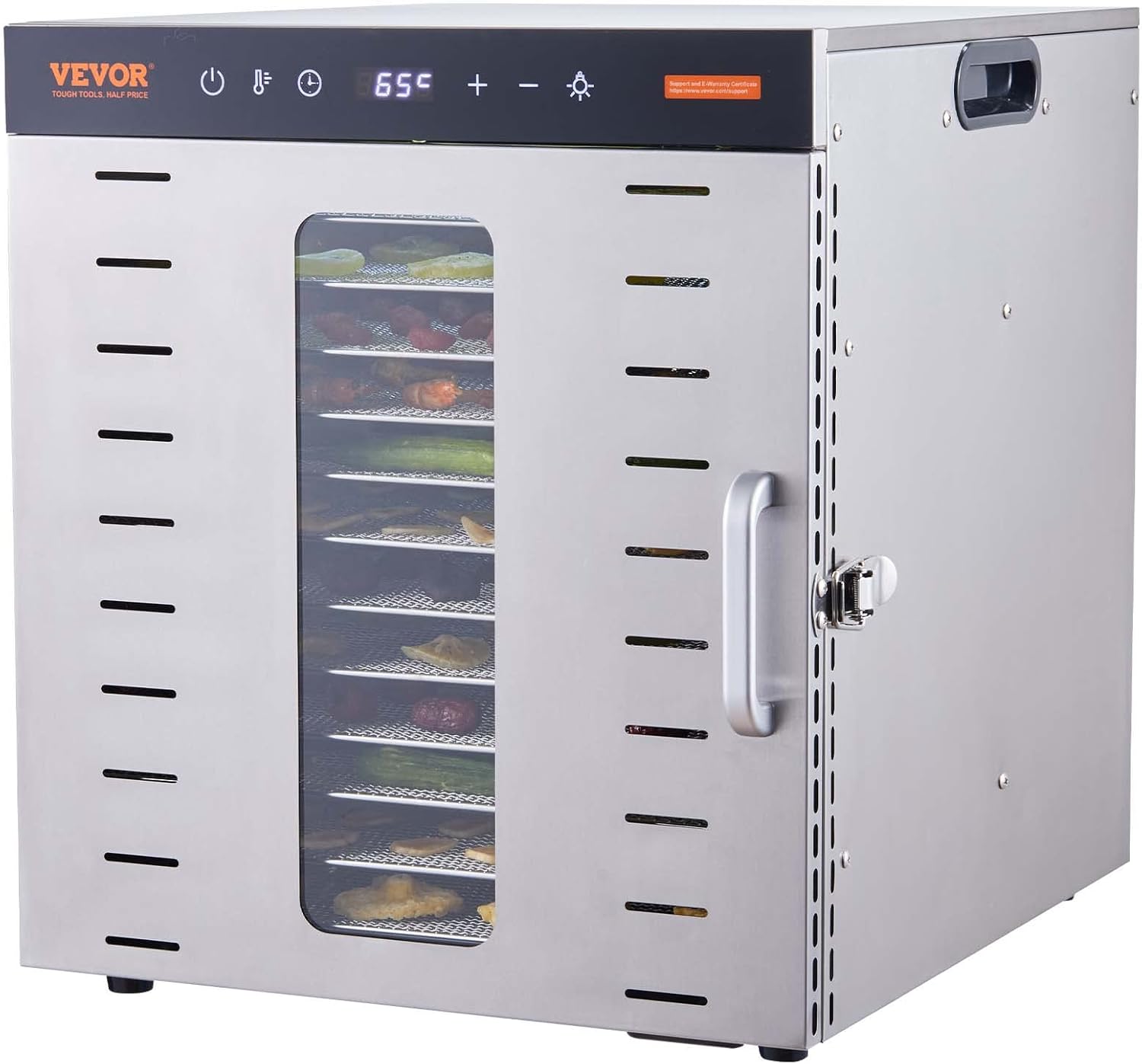 Food Dehydrator, 10 Trays Stainless Steel Food Dehydrator Machine, 1000W Dehydrators with Digital Adjustable Timer &