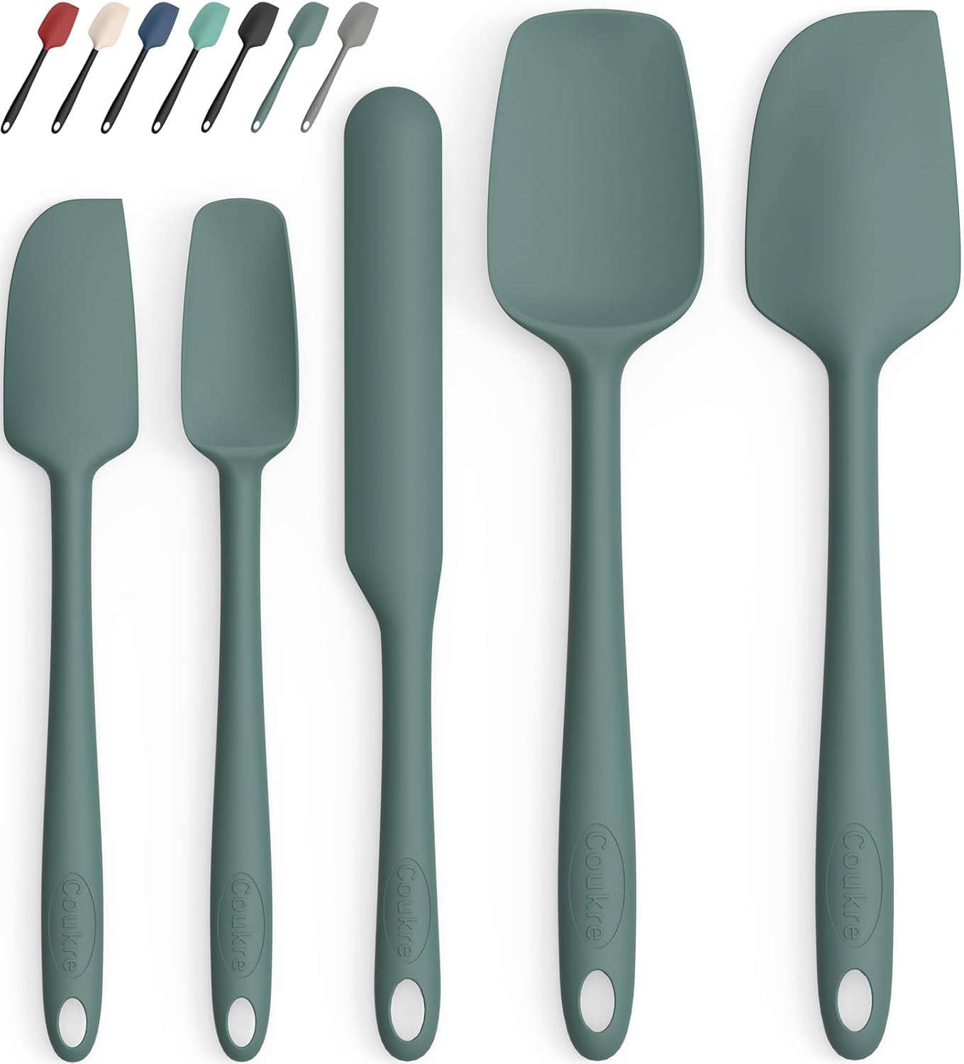 Silicone Spatula Set of 5,High Temperature Resistant, Food Grade Silicone, Dishwasher Safe, for Baking, Cooking (Pure