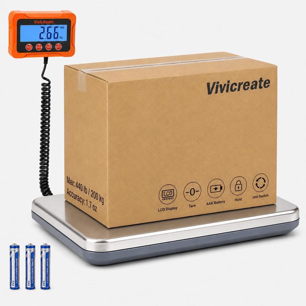Digital Postal Scale for Packages, Shipping Scale for Small Business, Package Scale with Tare & Hold, Large Platform