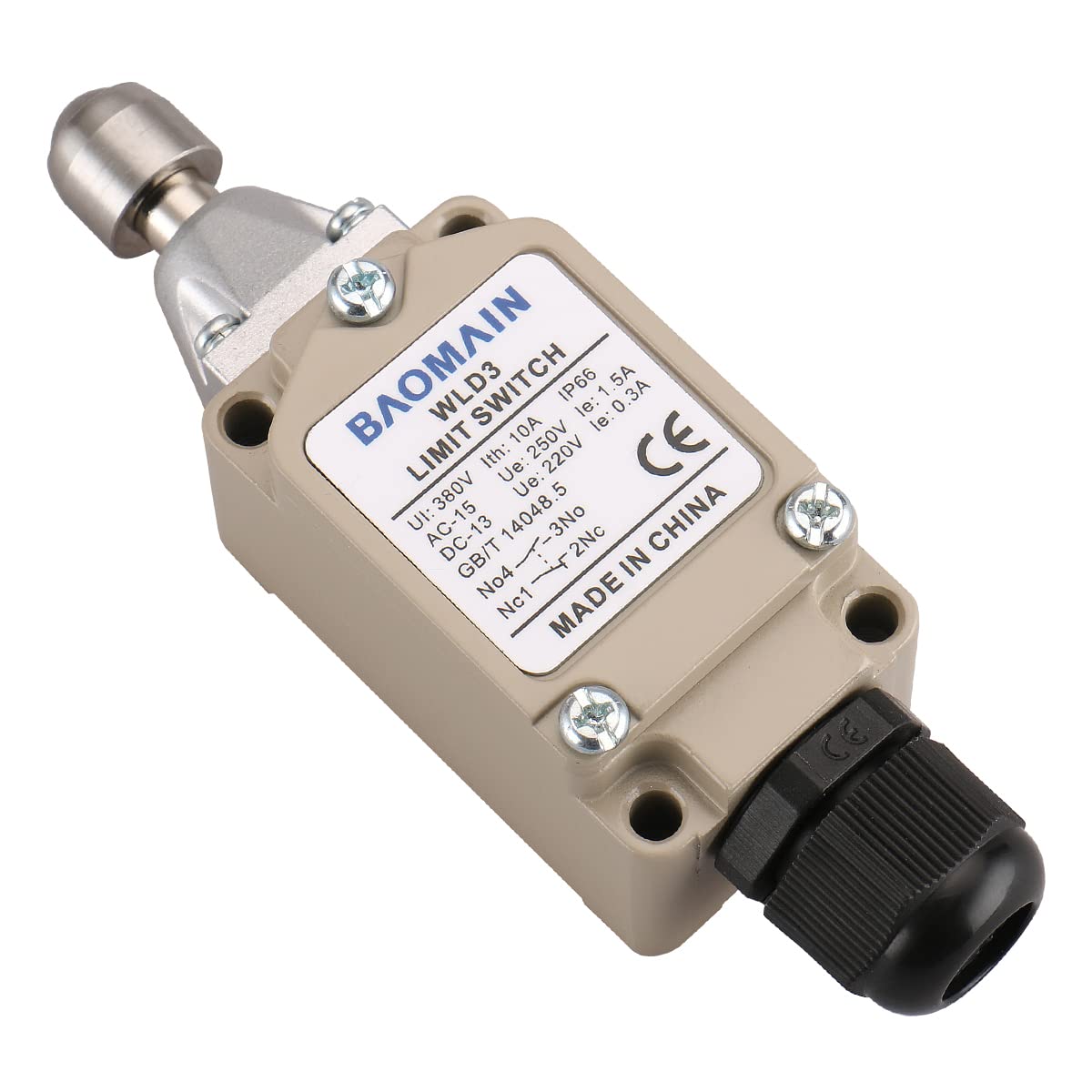 BAOMAIN WLD3 Limit Switch,Sealed Top Ball Plunger Momentary Actuator,IP66