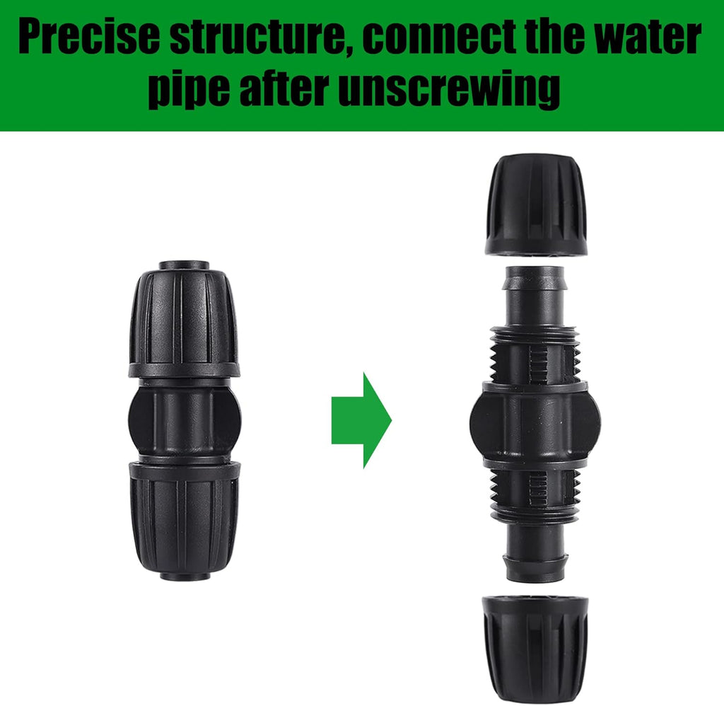 10 Pack 1/2 inch Irrigation Fittings Coupling Connectors Anti-Drip