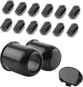 2-Pack Trailer Push Through Center Caps and Trailer Wheel Lug Sets - 3.19in Wheel Center Caps High Gloss Black Wheel
