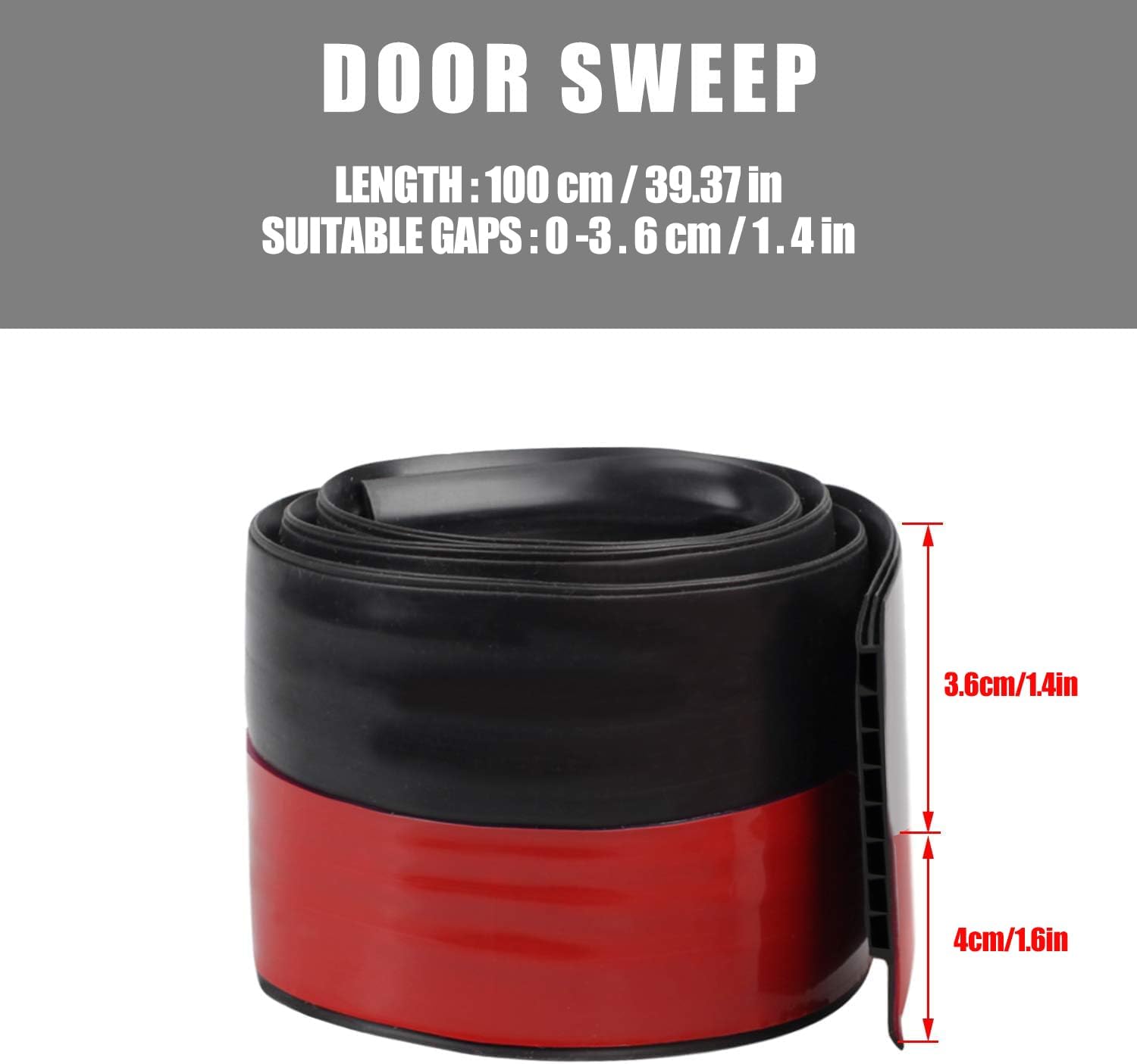 Upgraded Door Draft Stopper for Large Gap,Widened Door Sweep Seal Gap Up to 1.4" for Interior, Exterior and Garage