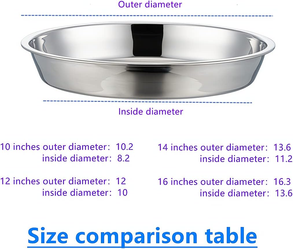 Deep Dish Pizza Pan,Stainless Steel Pizza Tray Pizza Pan for Oven10-12-14-16Inch (14x1.8inch)