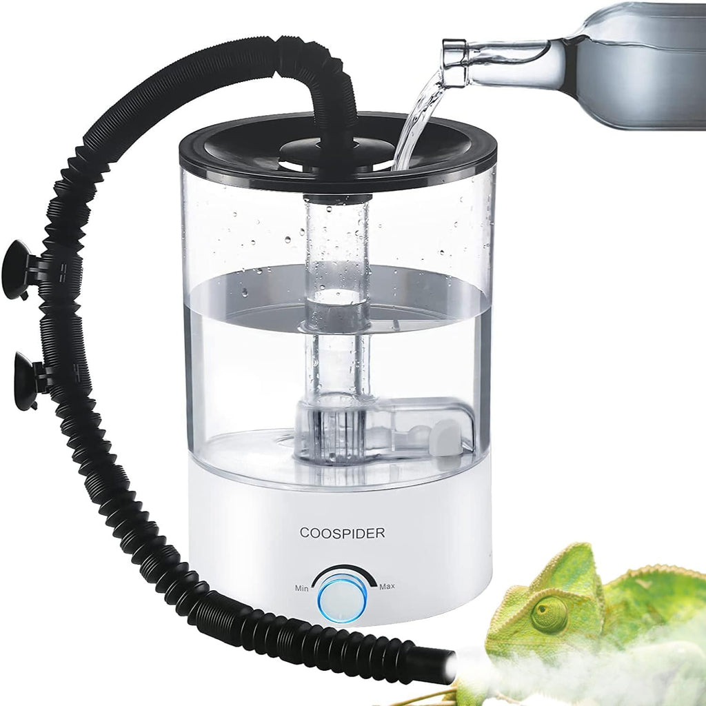 4.2L Top Fill Reptile Humidifier, Fogger Mister for Reptiles Tank, Terrariums Humidifiers with Extended Hose/Tube