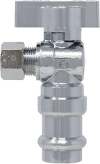 Angle Stop Valve, 1/2" Press x 3/8" COMP, 5 Pack
