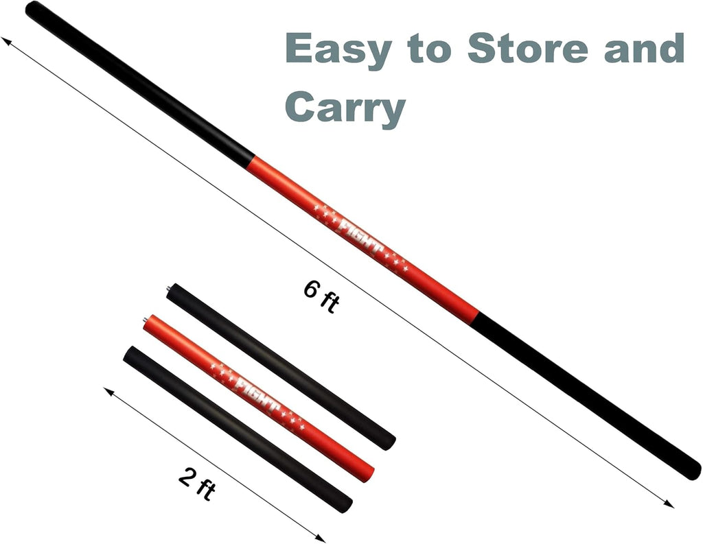 Bo Staff 4-6 Ft Collapsible Foam Padded with Carry Bag, Practice Bo Staff for Martial Arts Karate Training