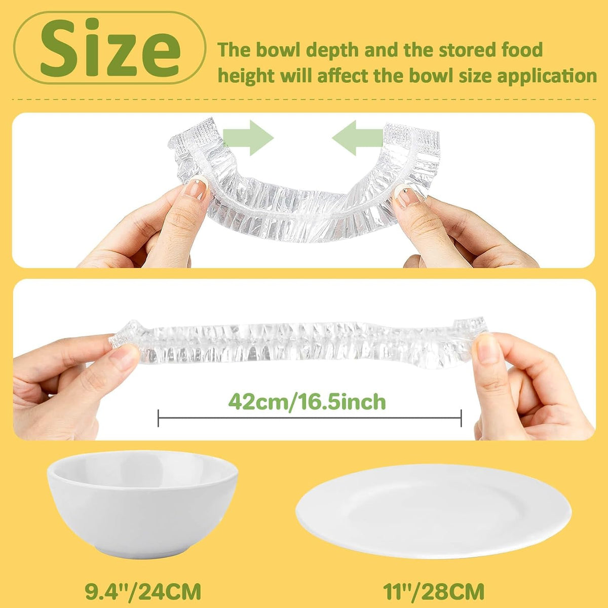 200 Bowl Covers for Bread Proofing - Medium Plastic Wrap for Food