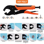 Heavy Duty Snap Fastener Tool with 140 pcs