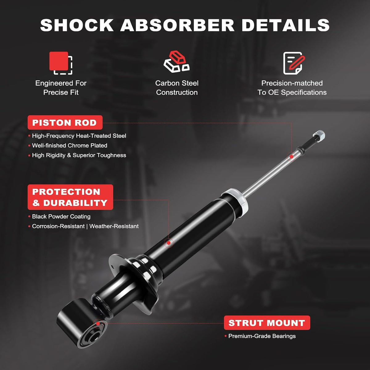 SCITOO 4pcs Front Rear Shock Absorbers Replace for Explorer 06-10
