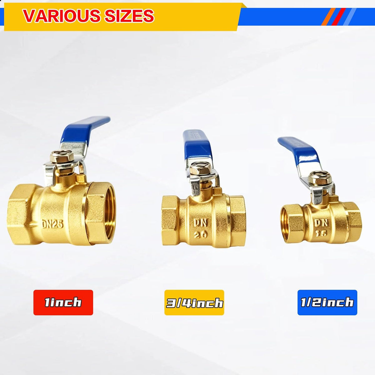 2PCS 1 Inch Full Port Brass Ball Valve,1'' NPT Female Heavy Brass Valve