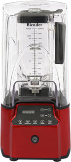 2200W Commercial Blender with Sound Enclosure – 9-Speed 26000 RPM, 6 Sharp Steel Blades, Timer, 2.2L Professional