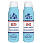Reef Safe Sunscreen SPF 50 Spray Sunblock 6 Fl Oz Pack of 2