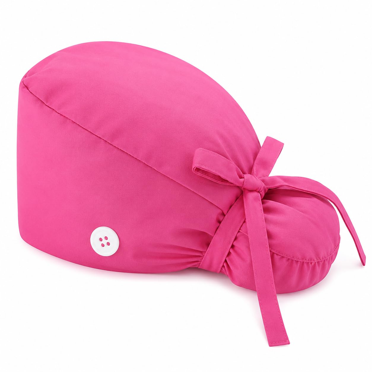 Scrub Cap for Women, Ponytail Pouch, 100% Cotton Surgical Hat, Sweatband, Adjustable Tie Back Nurse Working Cap