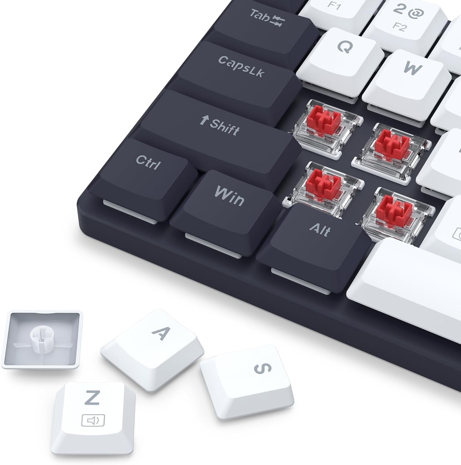 BS8773 Wireless Keyboard and Mouse Combo, 78 Keys 2.4Ghz Wireless Low-Profile Mechanical Red Switch Keyboard w/Slim