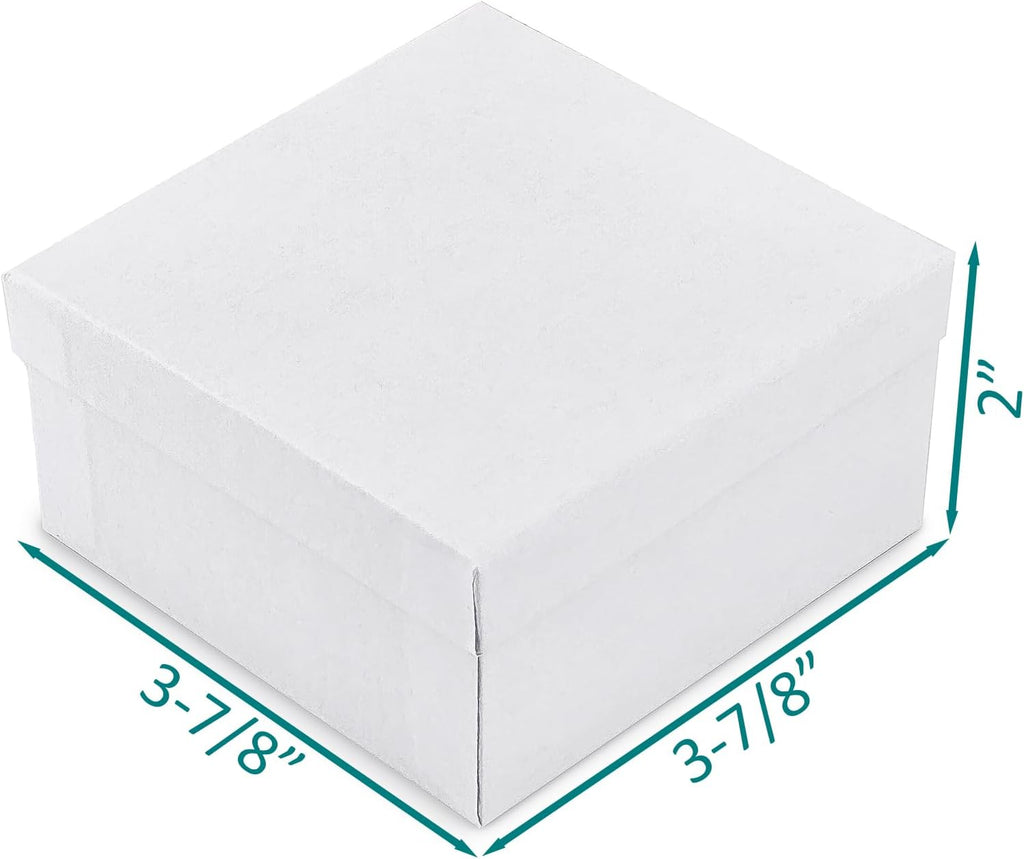 TheDisplayGuys 25 Cardboard Jewelry Gift Boxes with Inserts - Matte White