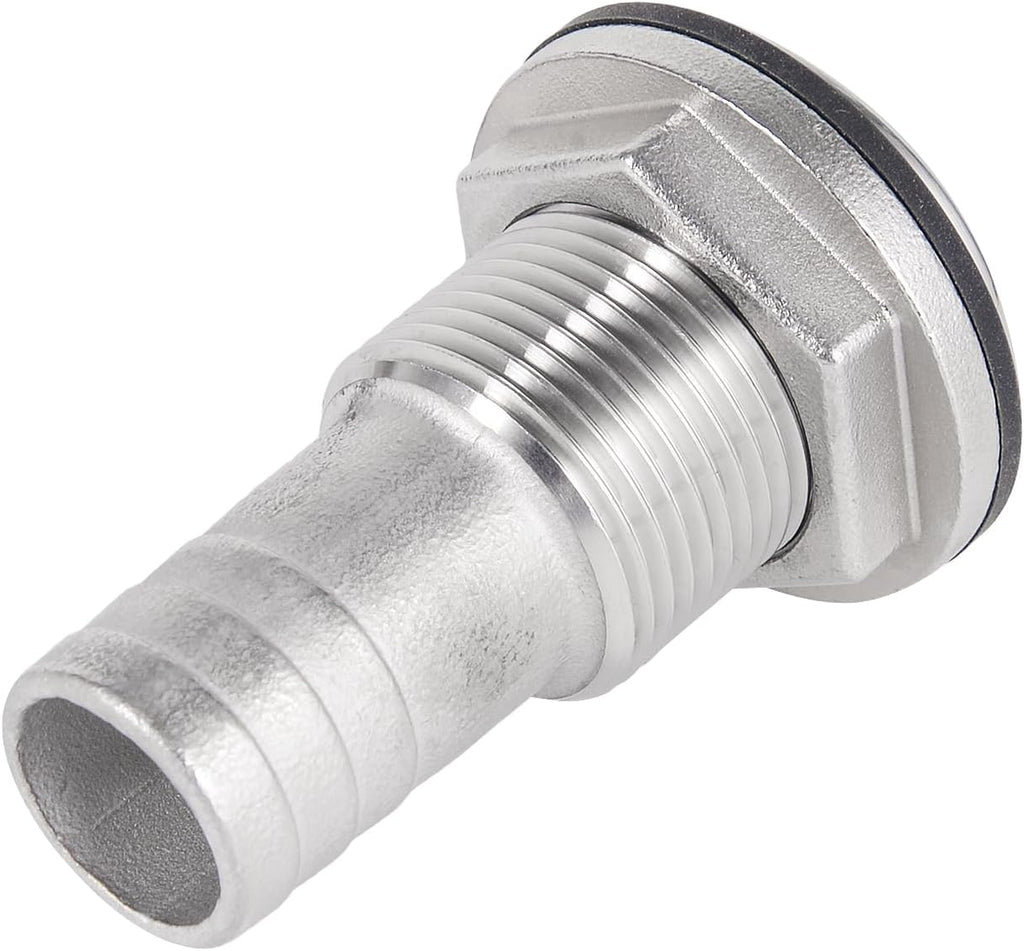 316 Stainless Steel Boat Thru-Hull Fitting Drain for 3/4" I.D. hose