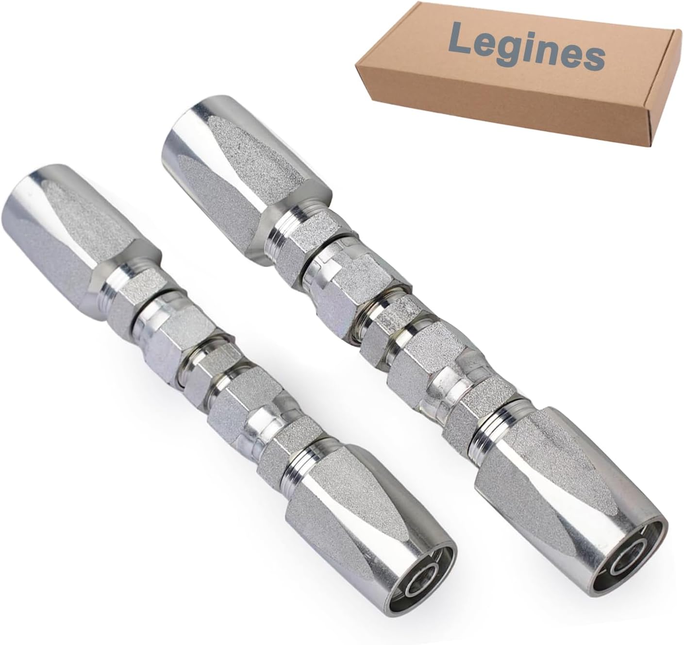 3/8'' Reusable Hydraulic Fittings, Size #06 Hydraulic Hose Repair Kit 4300psi（2PCS）