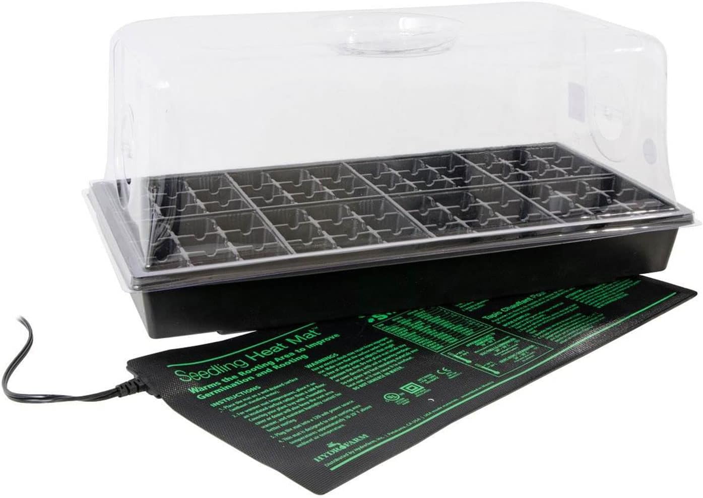 CK64060 120V 17W Germination Hot House with Heat Mat, Watertight Tray, Cell Insert and 7" Humidity Dome | Watertight