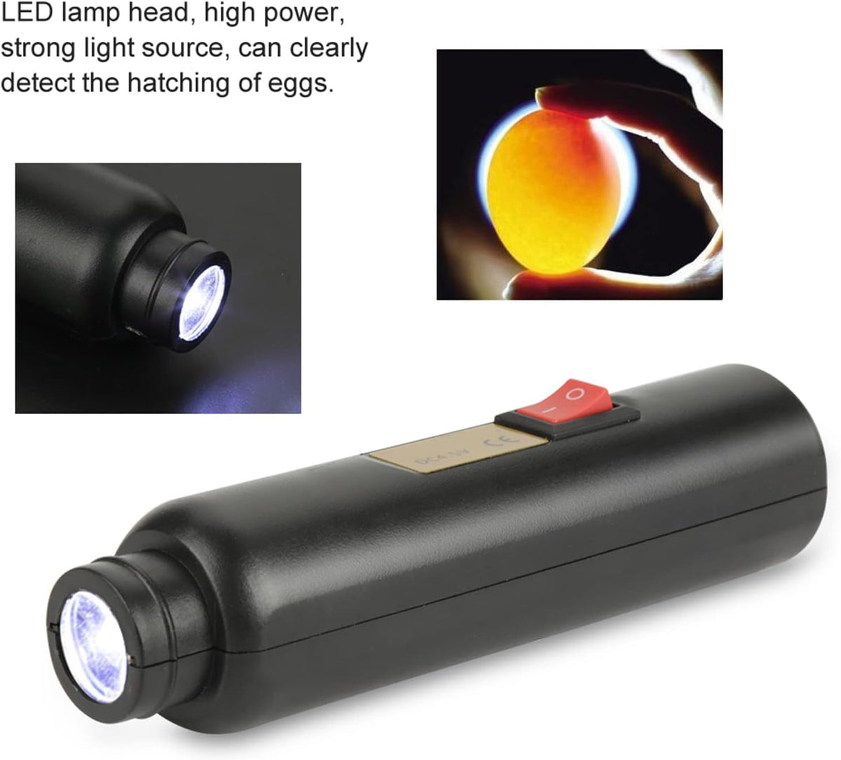 Egg Candler, LED Egg Hatching Test Light, High Intensity LED Chicken Egg Candler Mini Egg Tester Pen for Science