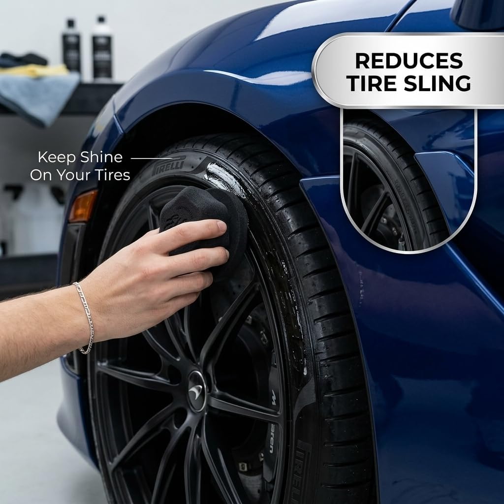 Tire Shine Applicator - Tire Shine Car Detailing Foam Sponge Tool - Tire Cleaner and Shine Tire Foam - Tire Shine
