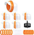 6 Chicken Feeder Ports,DIY Poultry Feeder Cups with Lids & Drill Bit,Orange