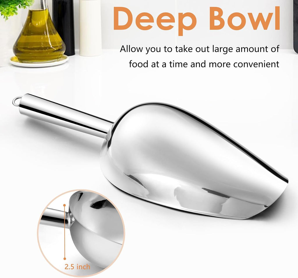 Ice Scoop, 24oz Stainless Steel Big Large Food Scoop