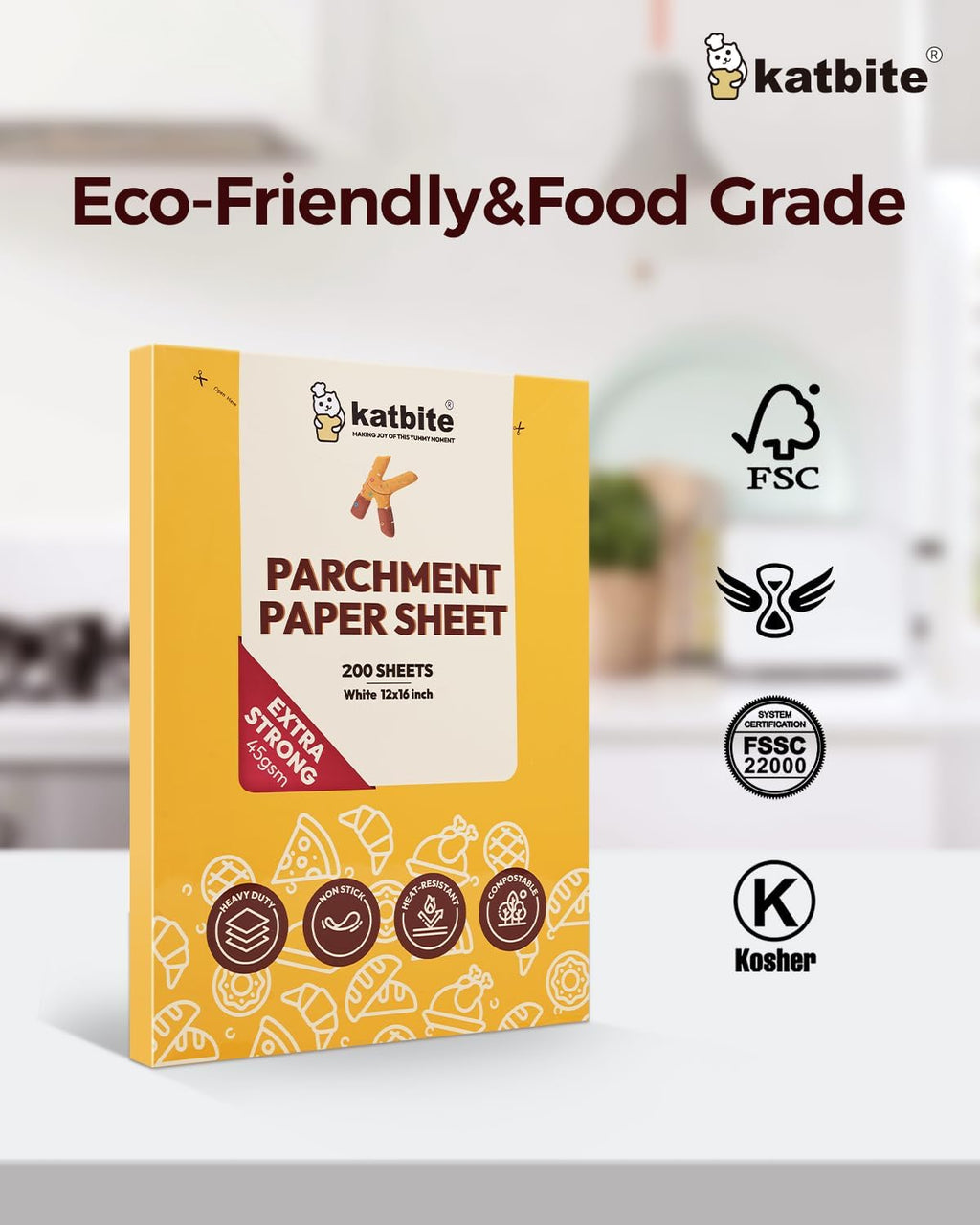 200 Pcs Parchment Paper Baking Sheets, 12x16 Inch, Heavy Duty