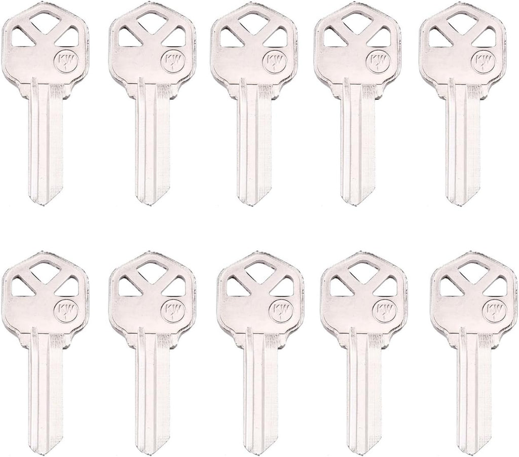 KW1 Brass Blank Key Blanks 10 Pack of Uncut Blank Keys Copper Structures Blank Keys