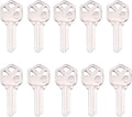 KW1 Brass Blank Key Blanks 10 Pack of Uncut Blank Keys Copper Structures Blank Keys
