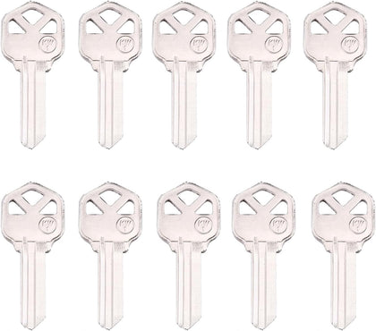 KW1 Brass Blank Key Blanks 10 Pack of Uncut Blank Keys Copper Structures Blank Keys