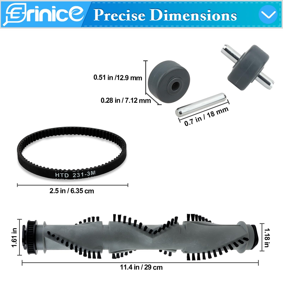 Erinice Brush Roller Replacement for Shark Rotator Professional Lift-Away