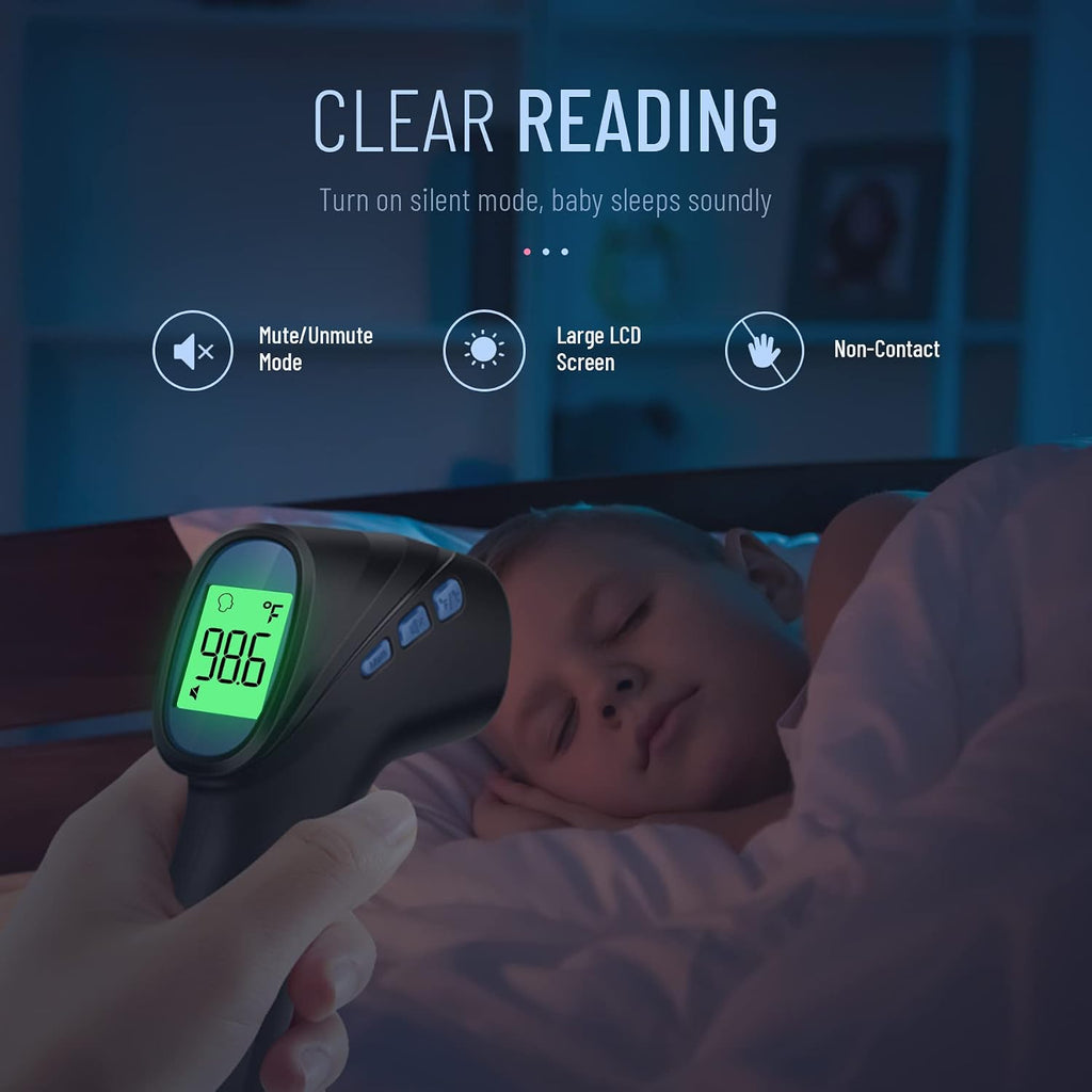 Forehead Thermometer for Adults and Kids, Digital Infrared Thermometer with Fever Alarm, Fast Accurate Results, Easy