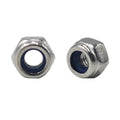 100Pcs M3-0.5 Nylon Hex Nuts, Nylon Insert Self-Locking Nuts 304 Stainless Steel, Metric Coarse Thread Lock Nuts DIN985 Standard