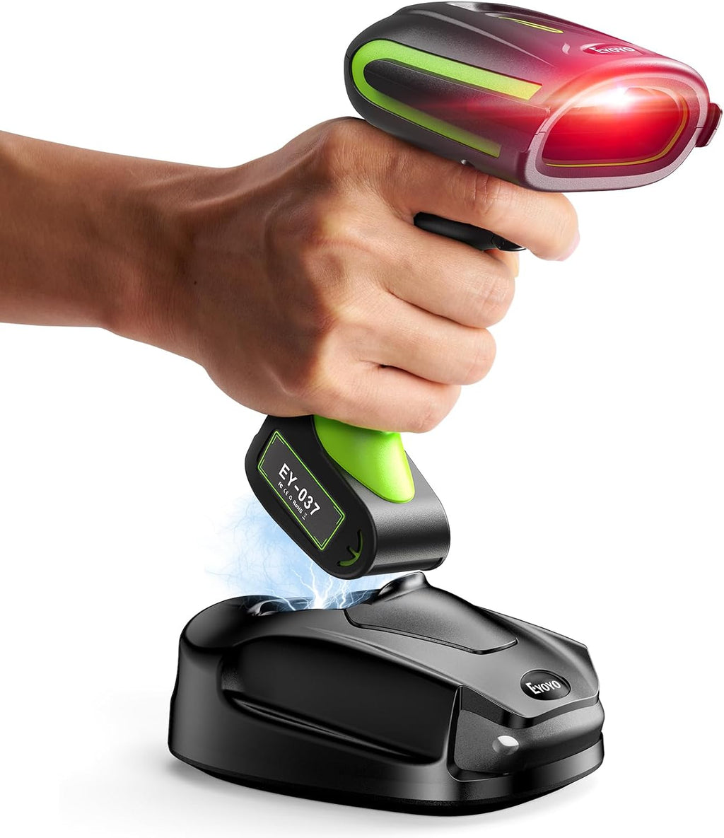 2D QR Industrial Barcode Scanner with Wireless Charging Stand | Rugged Heavy Duty&IP65 Waterproof, 3-in-1