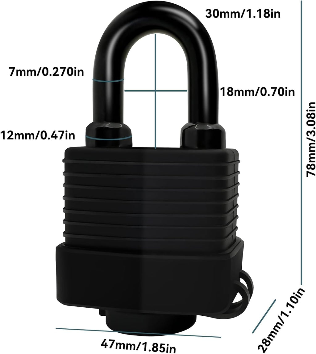 Heavy Duty Weather-Resistant Padlock with Chain, Anti-Theft Advanced Hardened Security Chain Lock for Fences