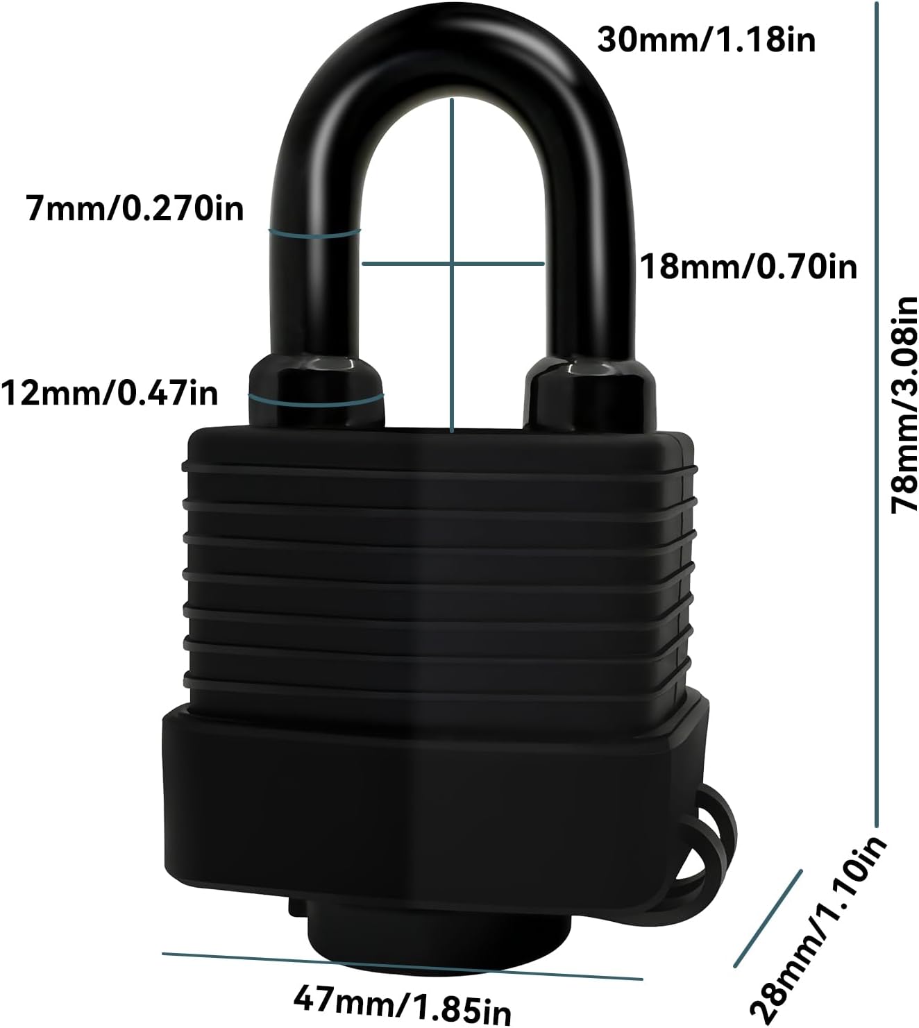 Heavy Duty Weather-Resistant Padlock with Chain, Anti-Theft Advanced Hardened Security Chain Lock for Fences